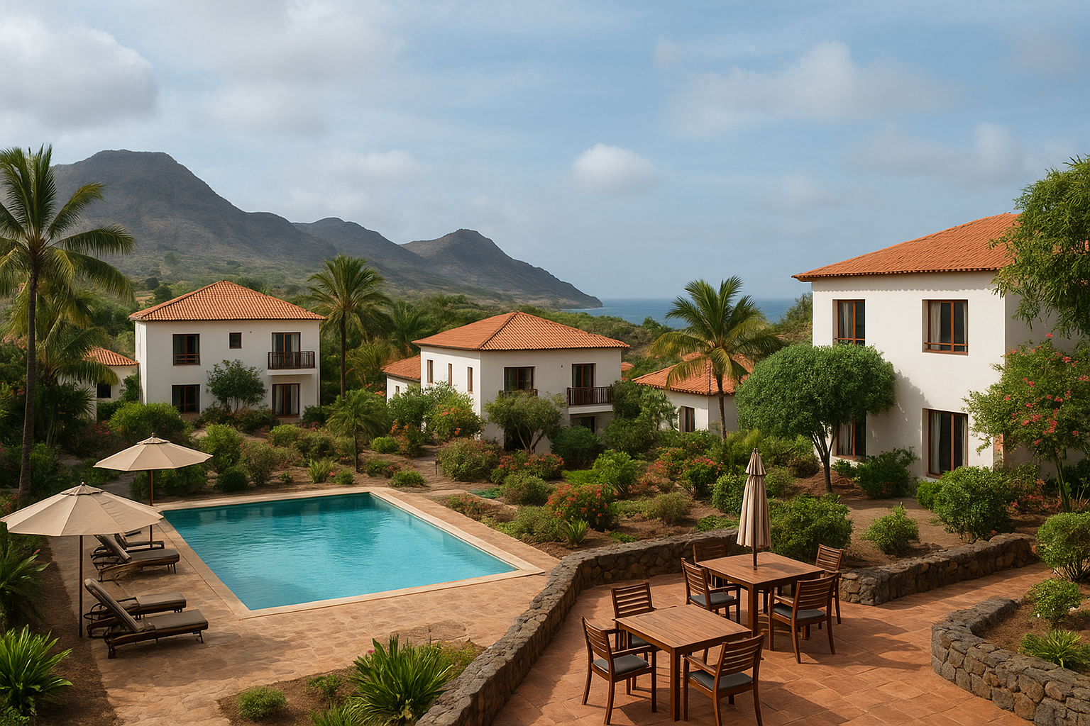 Hotels, guesthouses, resorts and other accommodation Cape Verde options in a scenic island landscape