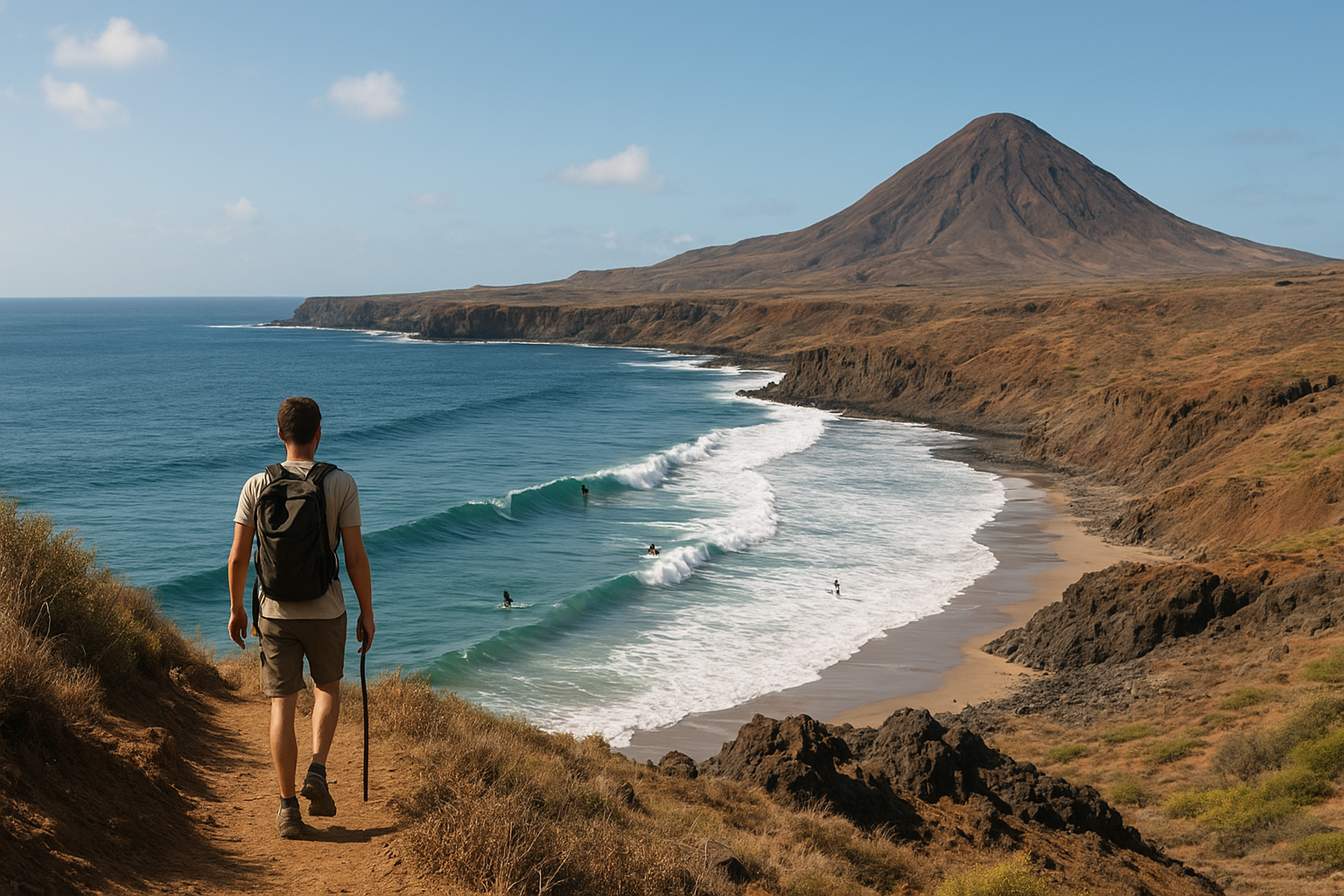 Nature and outdoor activities Cape Verde across the islands with hiking, ocean sports, and volcanic landscapes